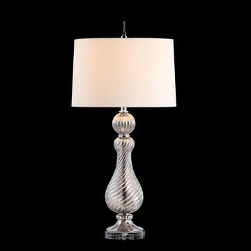 Murano 32" Swirled Crystal/Glass LED Table Lamp - JONATHAN Y